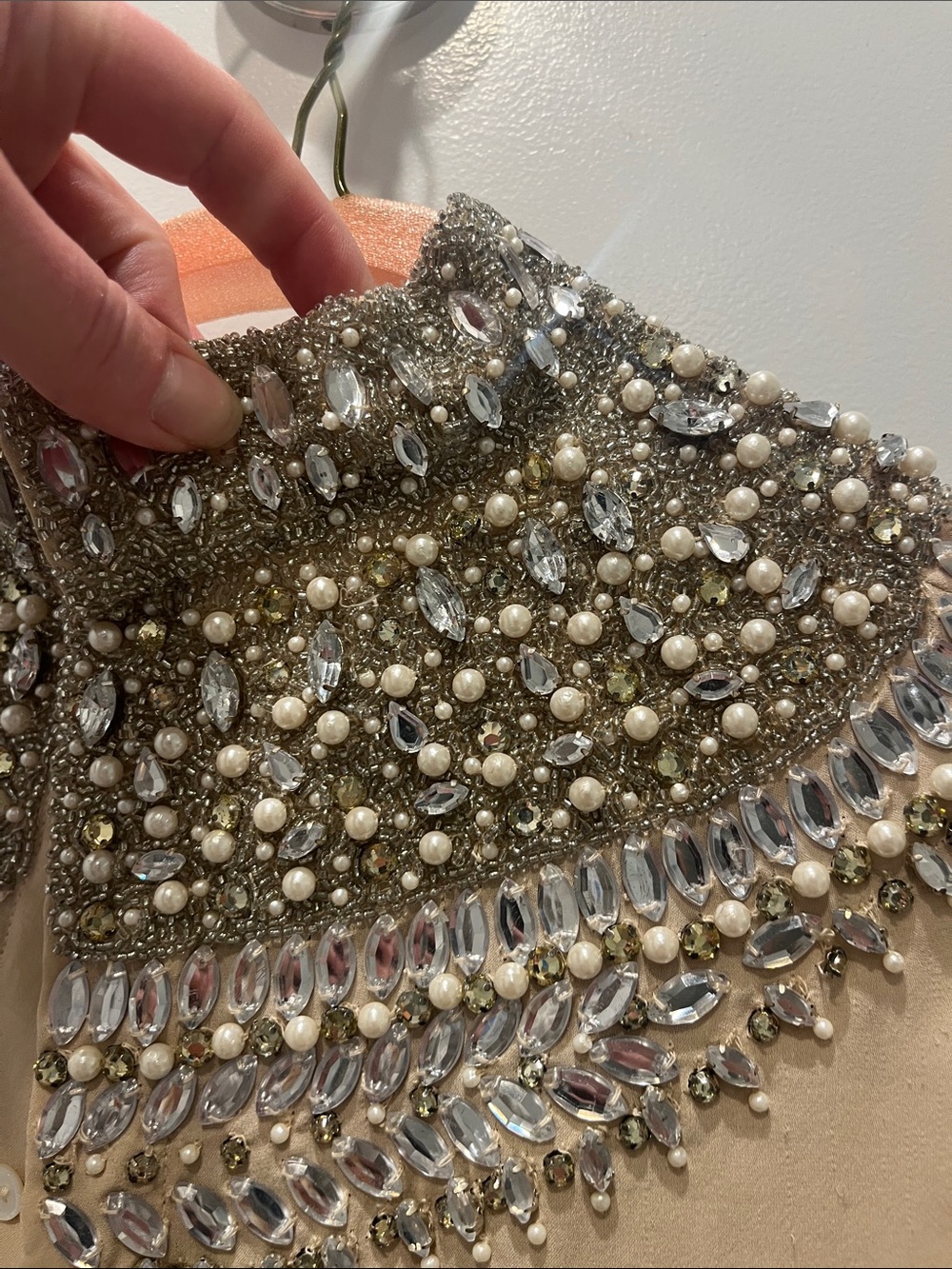 Haute Hippie Champagne Beaded Mock Neck Sleeveless Top - Picture 12 of 15